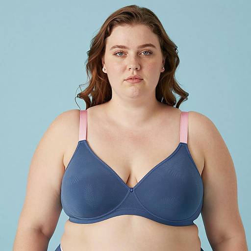 Portrait of Plus-Size Woman in Blue Bra