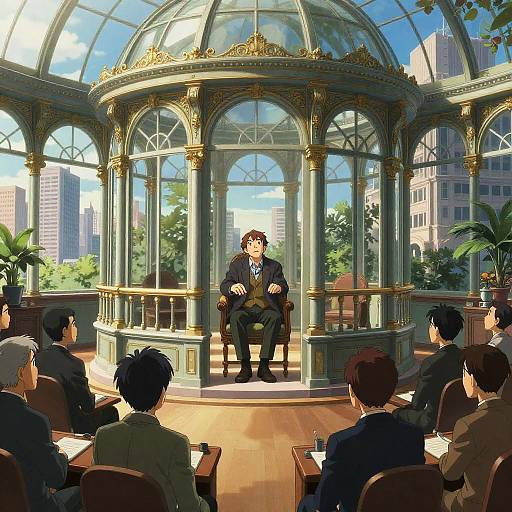 Inventor Addressing City Council Balcony