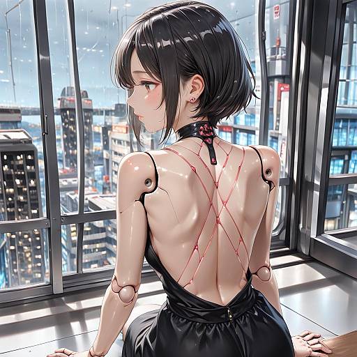 Futuristic Cyberpunk Woman Portrait