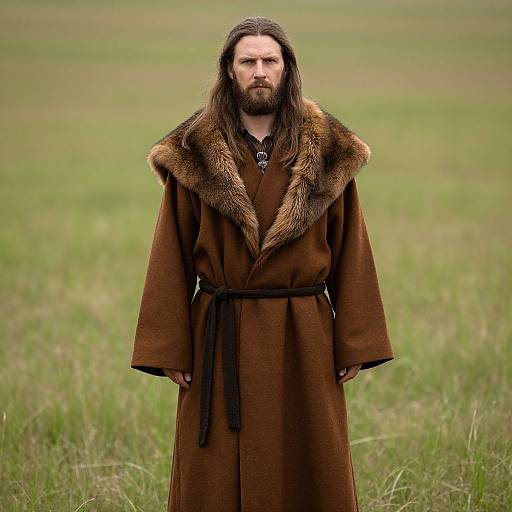 Bearded Man in Fur-Collared Robe