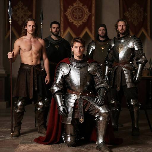 Medieval Gathering of Armored Warriors