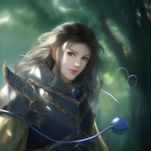 Fantasy Warrior in Misty Forest