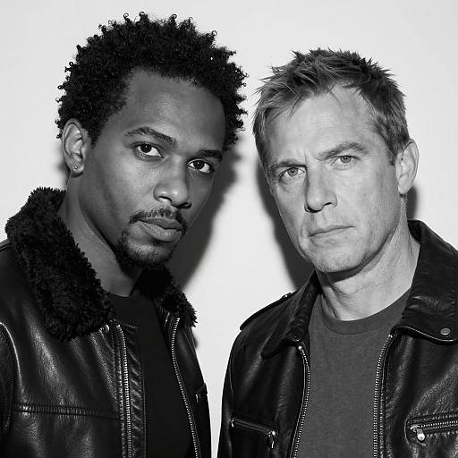 Intense Black and White Portrait of Two Men