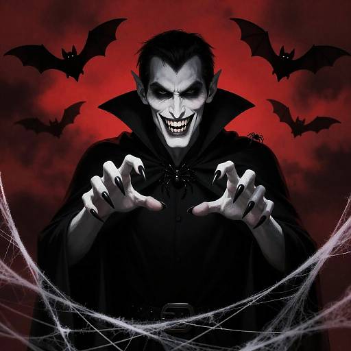 Vampire Art with Bats and Webs