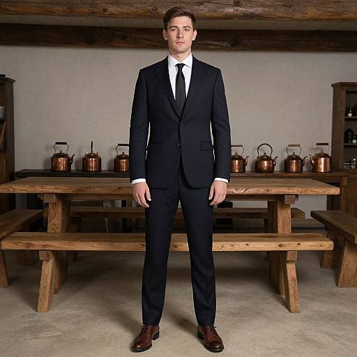 Confident Man in Rustic Vintage Room