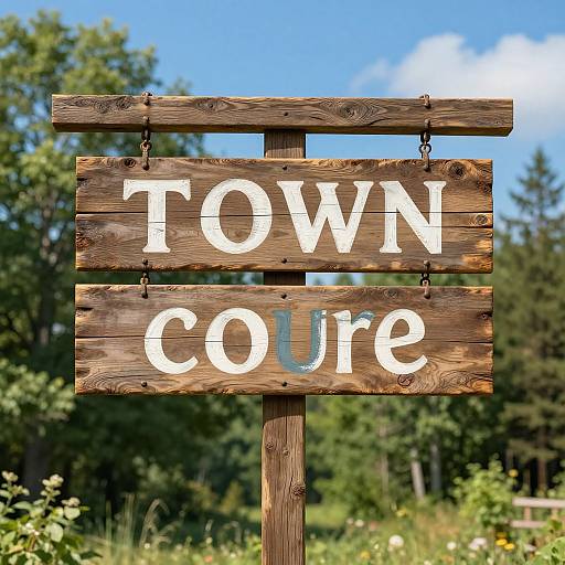 Vintage Wooden Town Sign Generator