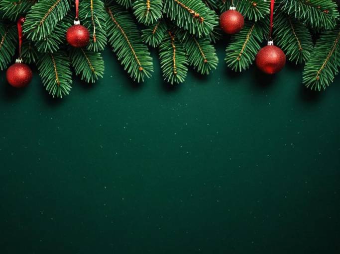 Festive Dark Green Christmas Wallpaper Design