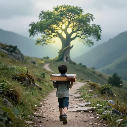 Young Boy with Mystical Book Journey
