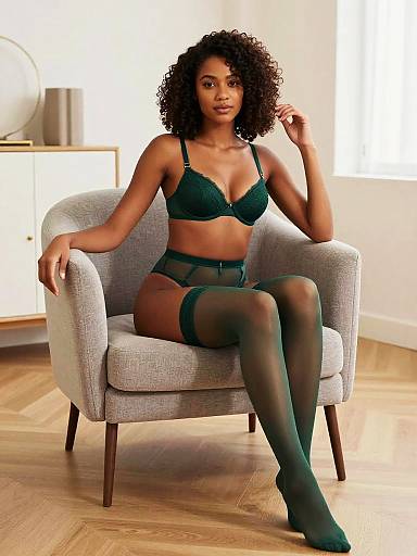 Elegant Lingerie Model in Modern Setting