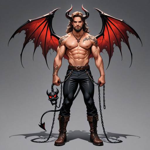 Robust Male Demon with Intricate Details Robust Male Demon with Intricate Details