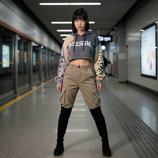 Stylish Street Dance Costume in Subway