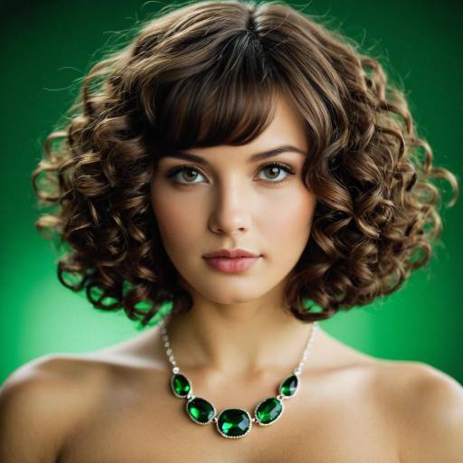 Realistic Curly Bob Wig Portrait