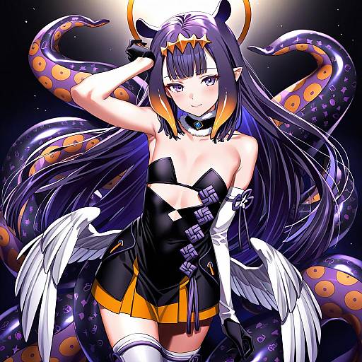 Illustration of Ao-chan (ninomae ina'nis), hololive in the style of Tenobe