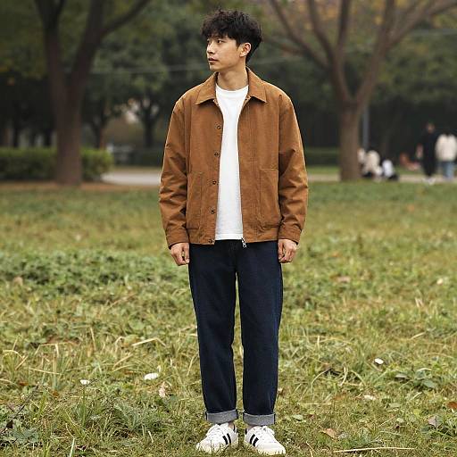 Casual Fall Outfit Man in Park