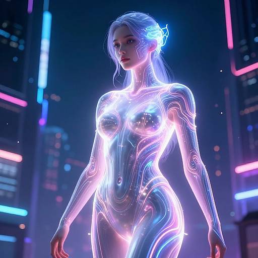 Futuristic Cyberpunk Radiant Female AI
