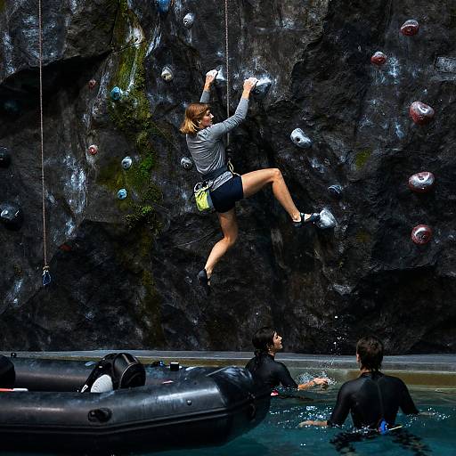 Dynamic Indoor Rock Climbing Adventure Scene