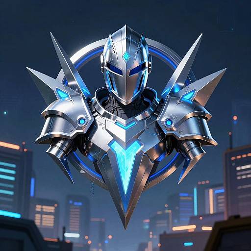 Futuristic Cyberpunk Knight Emblem