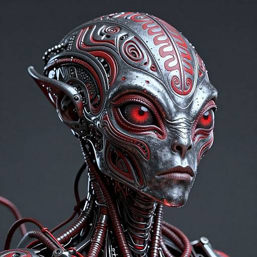 Liquid Metal Dracopunk Alien Art