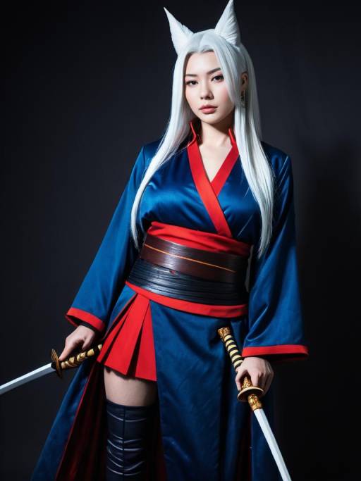 Cosplay Woman in Four Murasame Costume