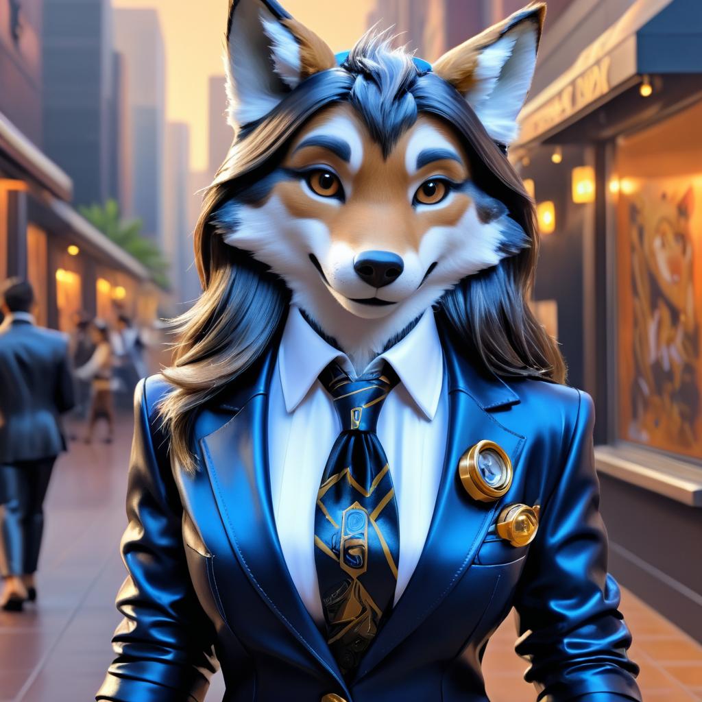 Expressive Female Wolf Fursona in Art