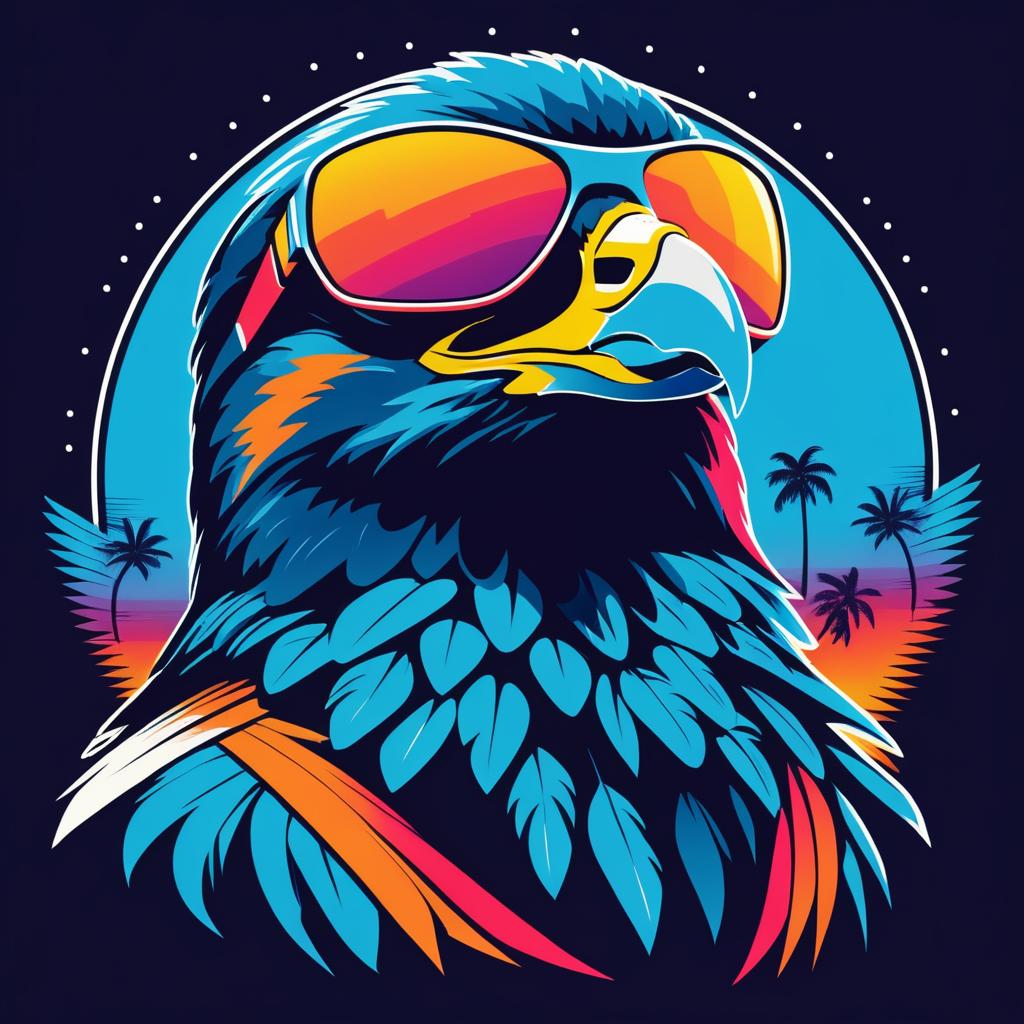 Retro Falcon T-Shirt Graphic Design