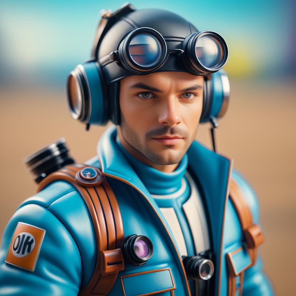 Hyper-Realistic Retro Action Figure Portrait