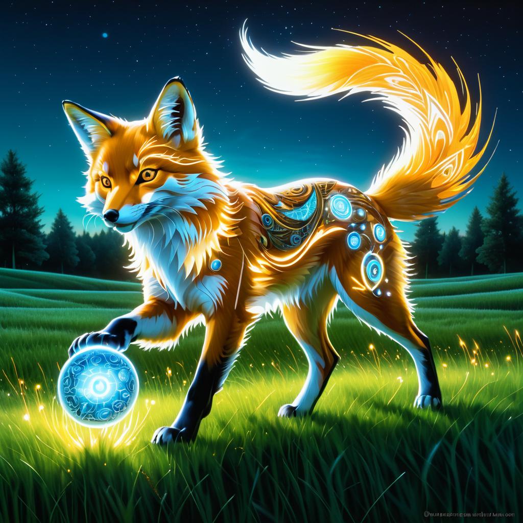 Energetic Fox with Tech Tail Art