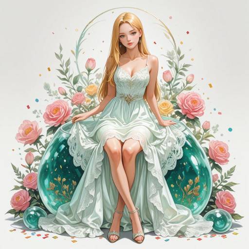 Whimsical Girl in Bohemian Floral Dress Whimsical Girl in Bohemian Floral Dress