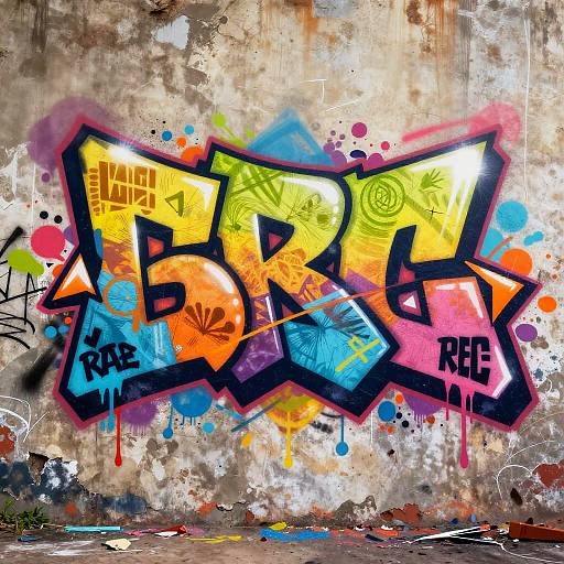 Vibrant graffiti tag 