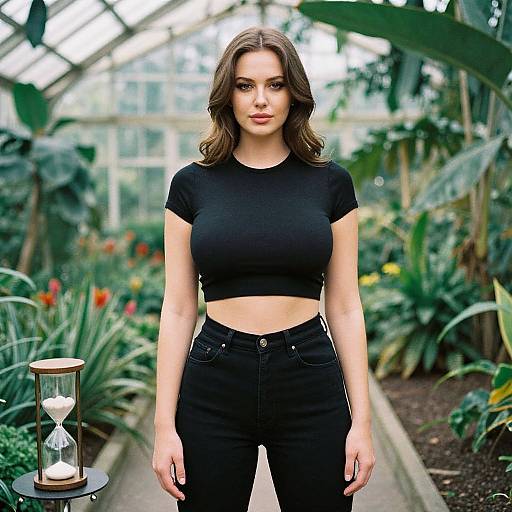 Hourglass Woman in Botanical Garden