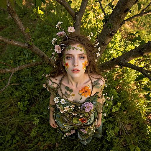 Ethereal Woman in Enchanted Garden