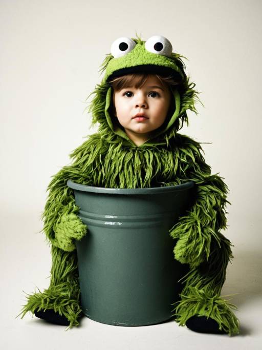 Toddler in Oscar the Grouch Costume