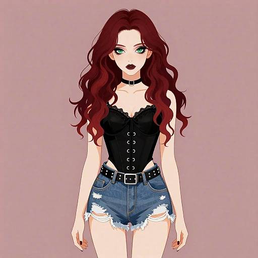 Anime Gothic Punk Woman