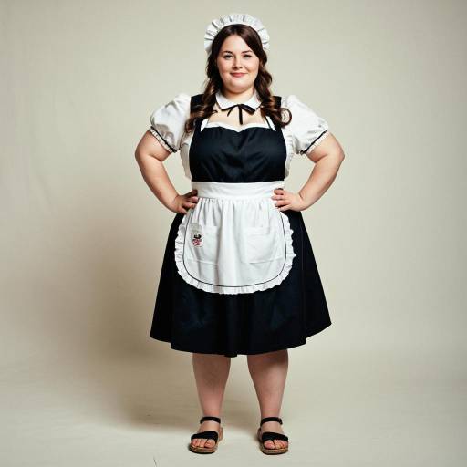Plus Size Woman in Milk Maid Costume