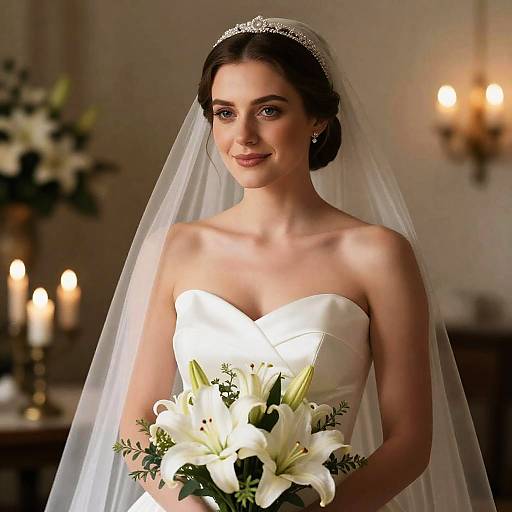 Elegant Bride in Soft Candlelight