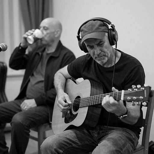 Intense Guitarist and Relaxed Observer