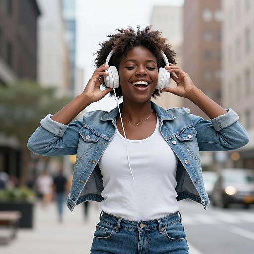 Happy African American Woman Dancing