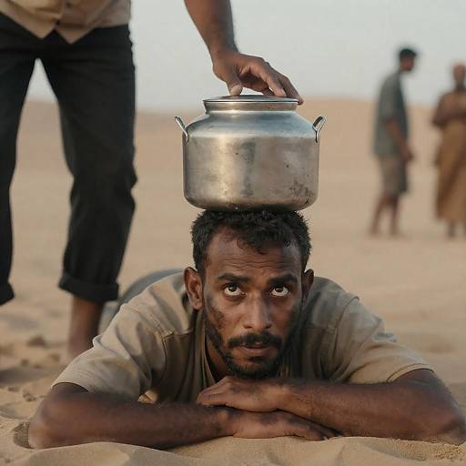 Desert Portrait of a Man in Distress