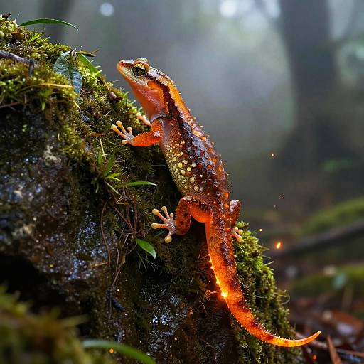 Amber Reptilian Sprite in Rainforest