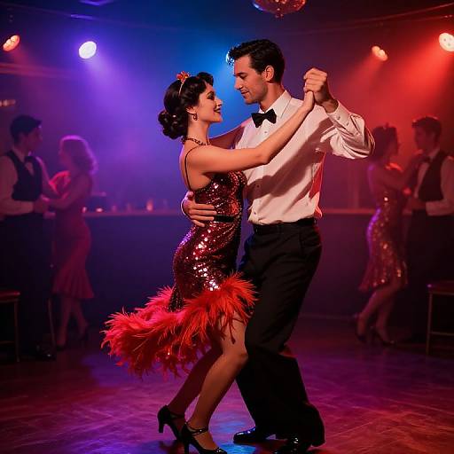 Vintage Jazz Club Waltzing Couple