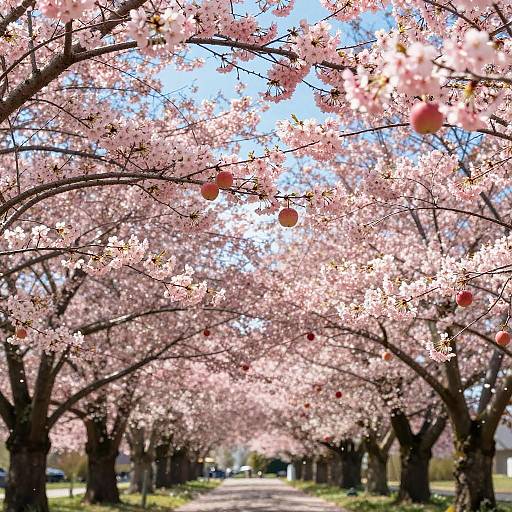 Glowing Cherry Blossom in Tranquil Grove