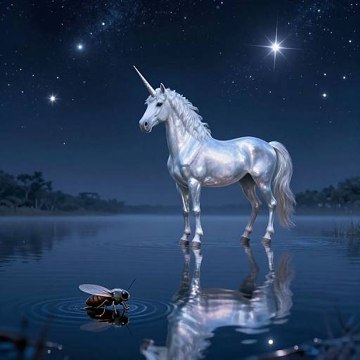 Surreal Unicorn by Starlit Lake
