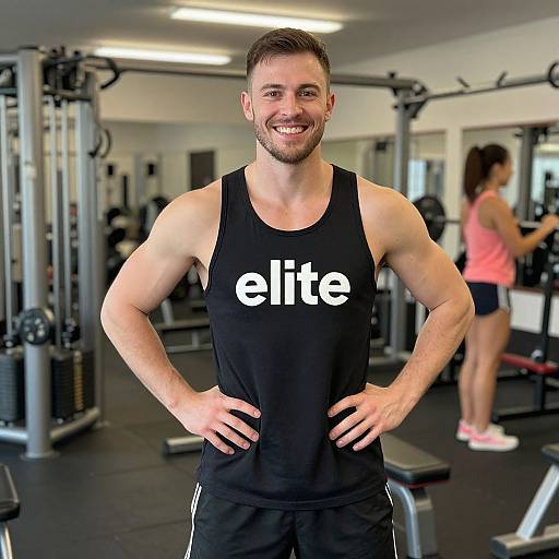 Confident Man in Elite Gym Tank Top
