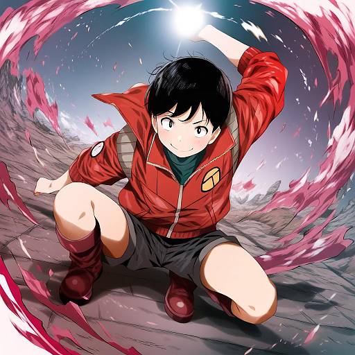 Illustration of Kaneda shoutarou (akira), akira (manga) in the style of Fumihiko (fu mihi ko)