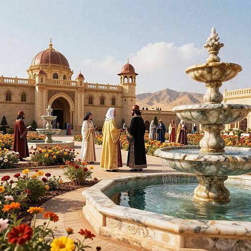 Alabasta Palace Courtyard in Bloom