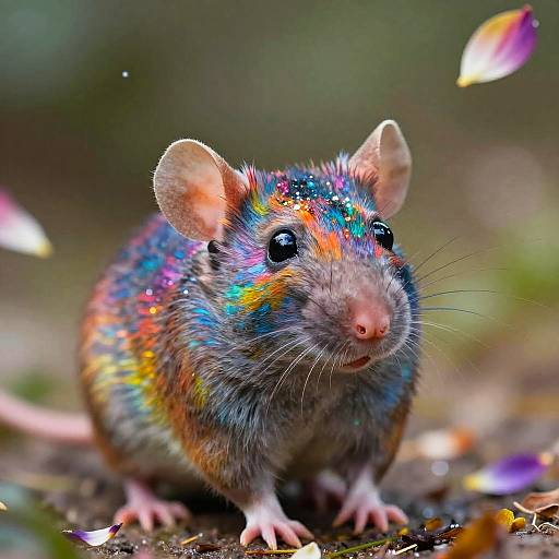 Surreal Rat with Vibrant Makeup