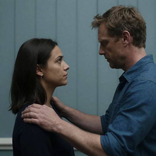 Intense Connection in Dimly Lit Room