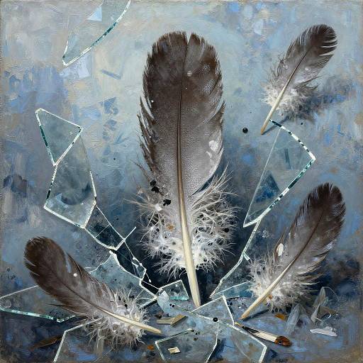 Extinct Bird Feather Symbolic Painting