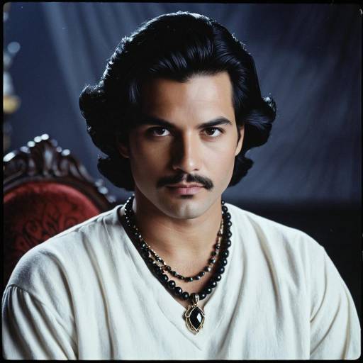 Portrait of Man with Necklace and Mustache