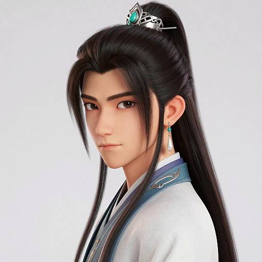 Realistic 3D Masterpiece of Jewelry and Hair